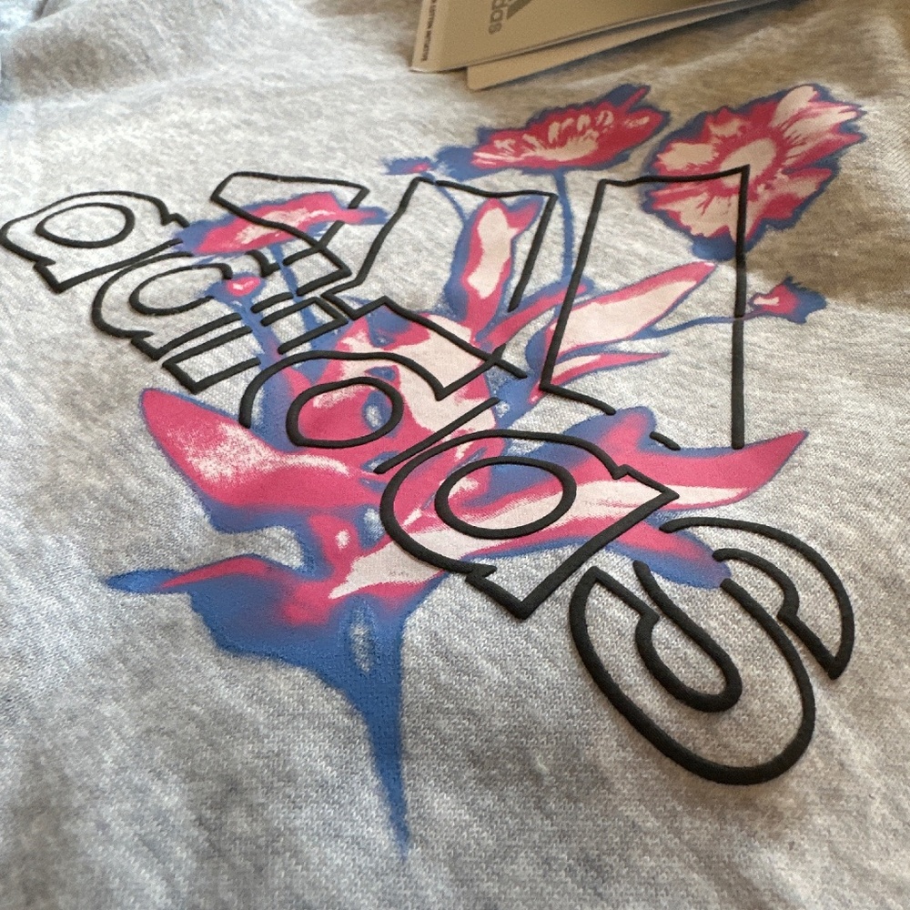 adidas Hooded Sweatshirt - Medium Light Grey Heather Bloom Hoodie